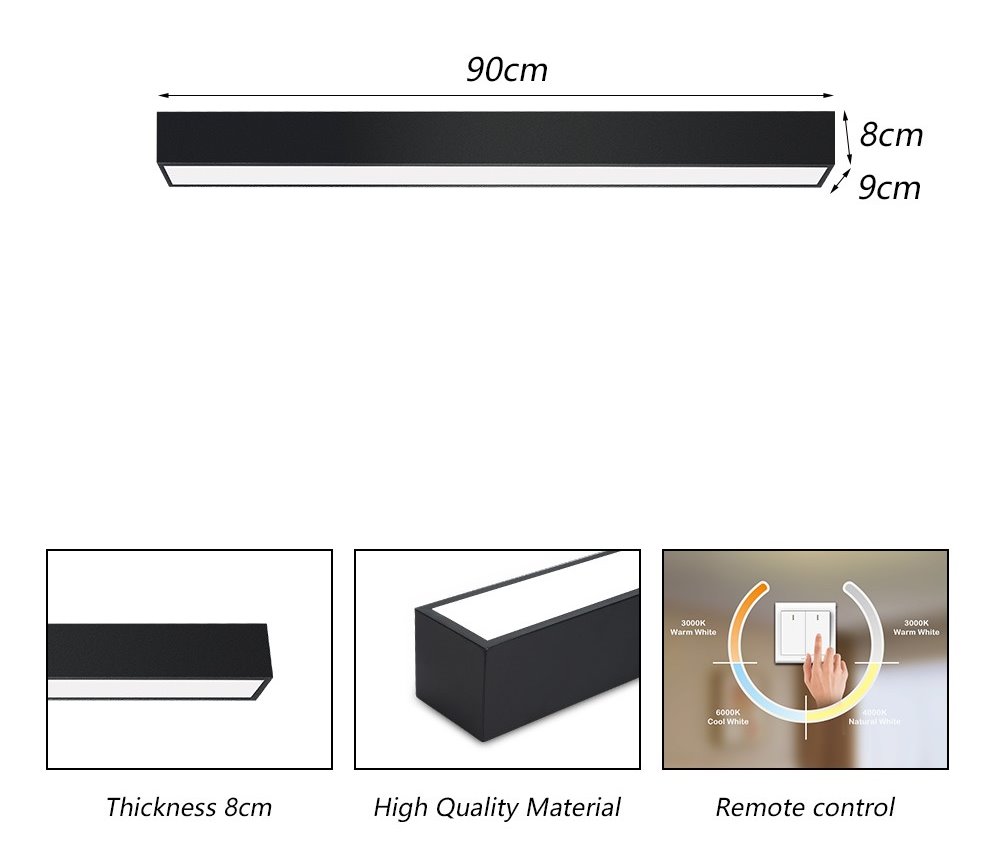 IMMAX NEO LITE LUNGO SMART stropní svítidlo 90cm 29W  2204lm, s podporou BEACON, Wi-Fi, TUYA, černé