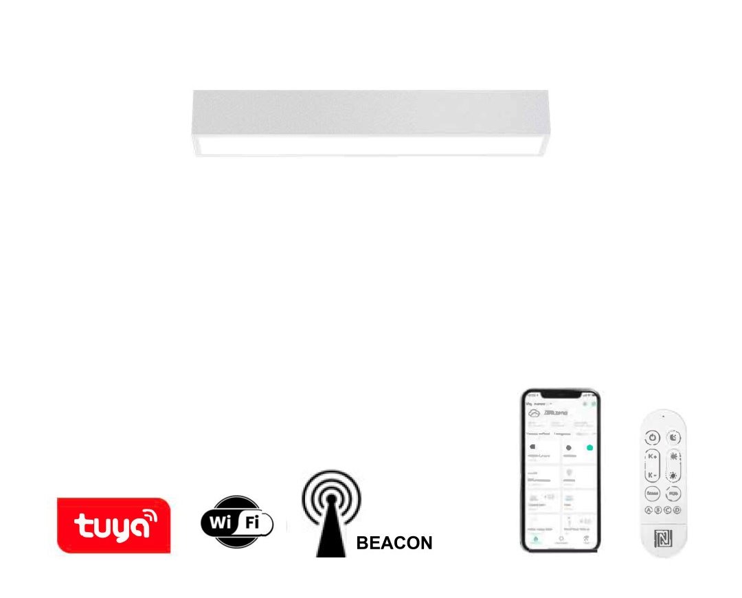 IMMAX NEO LITE LUNGO SMART stropní svítidlo 58cm 20W 1520lm, s podporou BEACON, Wi-Fi, TUYA, bílé