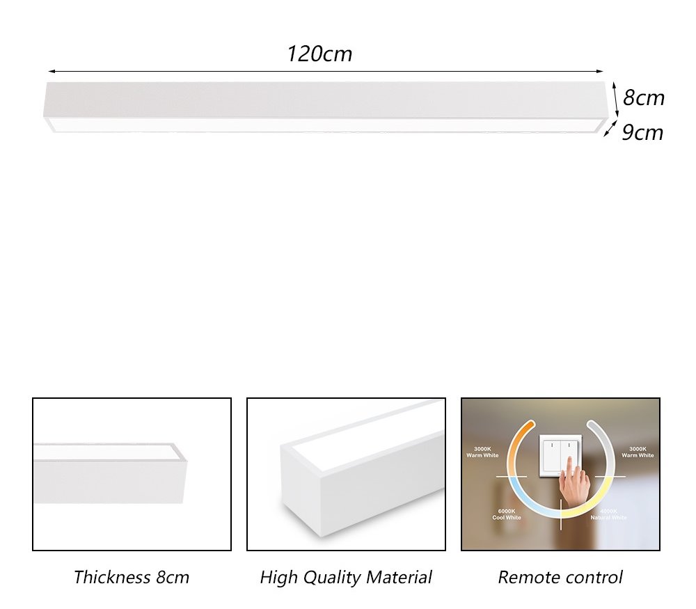 IMMAX NEO LITE LUNGO SMART stropní svítidlo 120cm 38W  2882lm, s podporou BEACON, Wi-Fi, TUYA, bílé