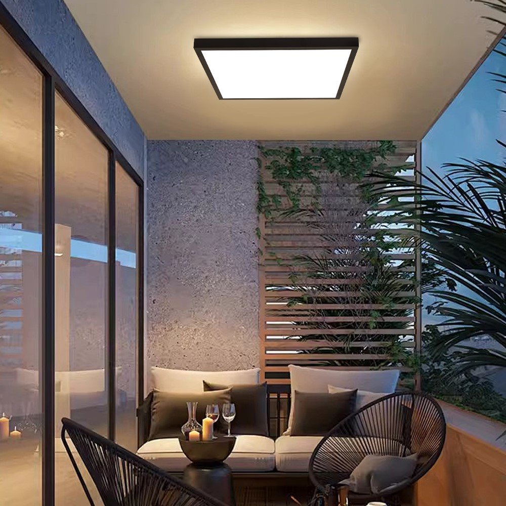 IMMAX NEO LITE FRAME SMART stropní svítidlo 60x60cm, IP44, CCT,  s podporou BEACON, Wi-Fi, TUYA, černé