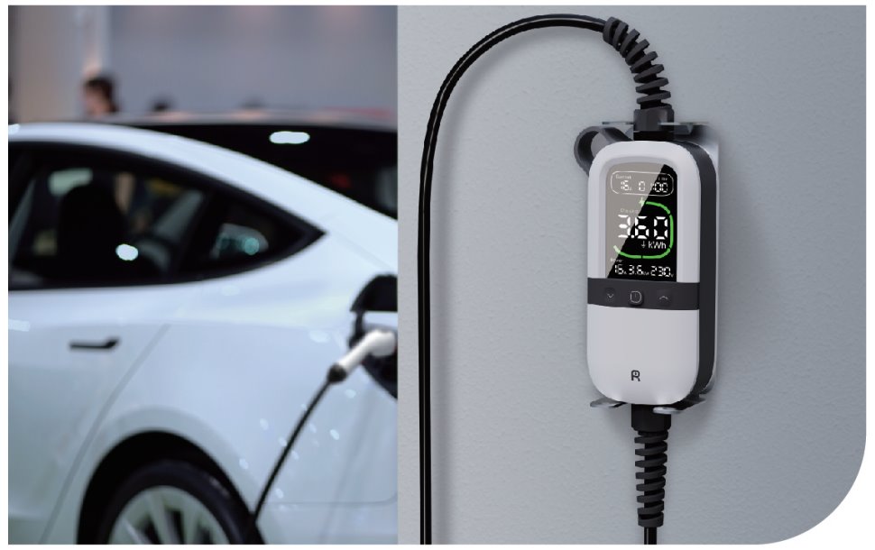 EVSE AC přenosná, jednofázová nabíječka pro elektromobily, pro domácnosti, 3.6kW, 6m kabel s konektorem T2
