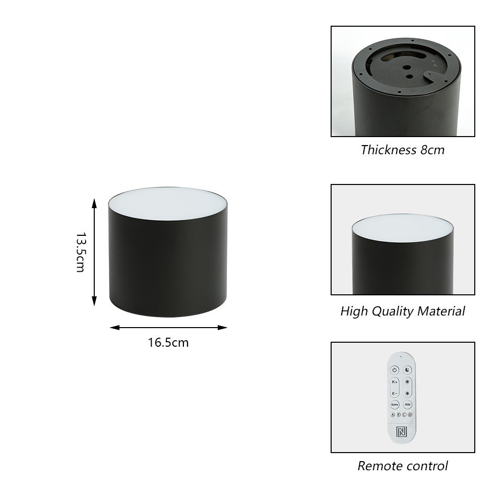 IMMAX NEO LITE RONDATES SMART stropní svítidlo 16,5cm 32W 2592lm, s podporou BEACON, Wi-Fi, TUYA, černé