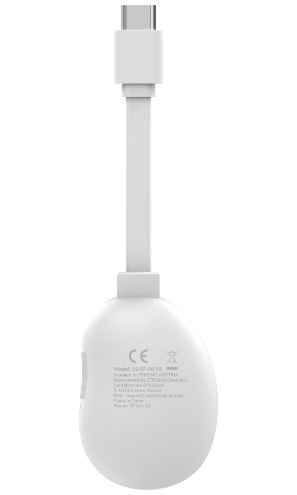 STRONG 4K Google TV stick LEAP-NEVE/ 4K Ultra HD/ H.265/ HDMI/ Wi-Fi 6/ Chromecast/ NETFLIX/ Disney+/ Google TV/ bílý