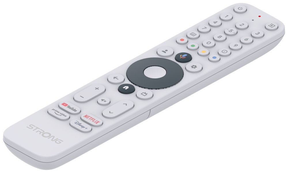 STRONG 4K Google TV stick LEAP-NEVE/ 4K Ultra HD/ H.265/ HDMI/ Wi-Fi 6/ Chromecast/ NETFLIX/ Disney+/ Google TV/ bílý