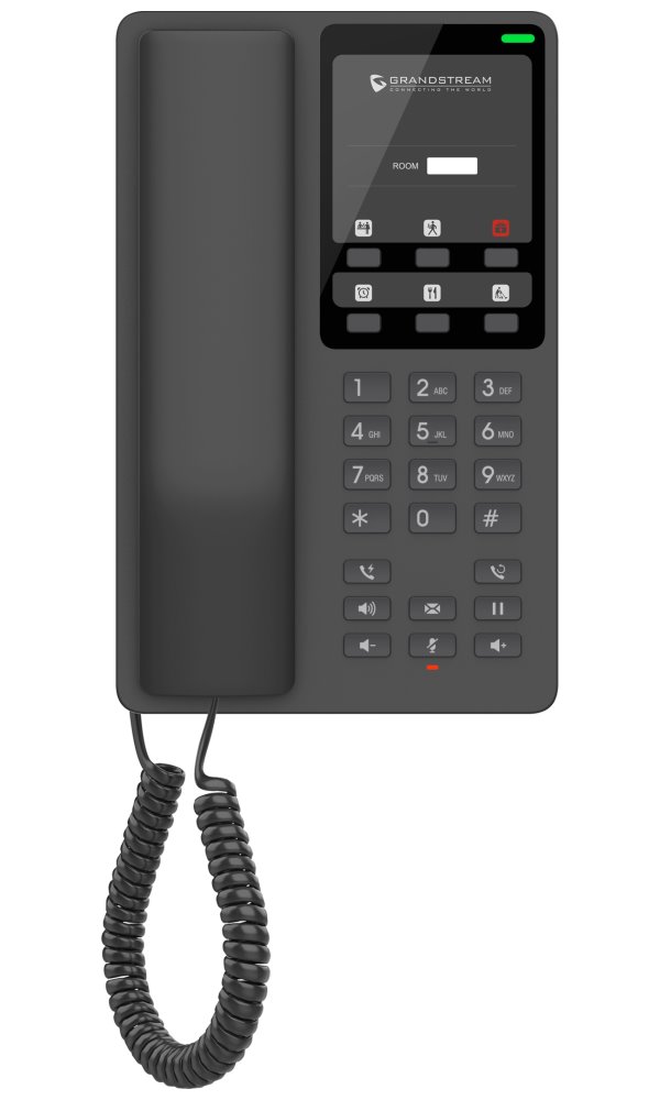 Grandstream GHP621   hotelový VoIP telefon, 2 linky, 2 SIP účty, PoE, 1x RJ45, HD Audio, 3 cestná konference, černý
