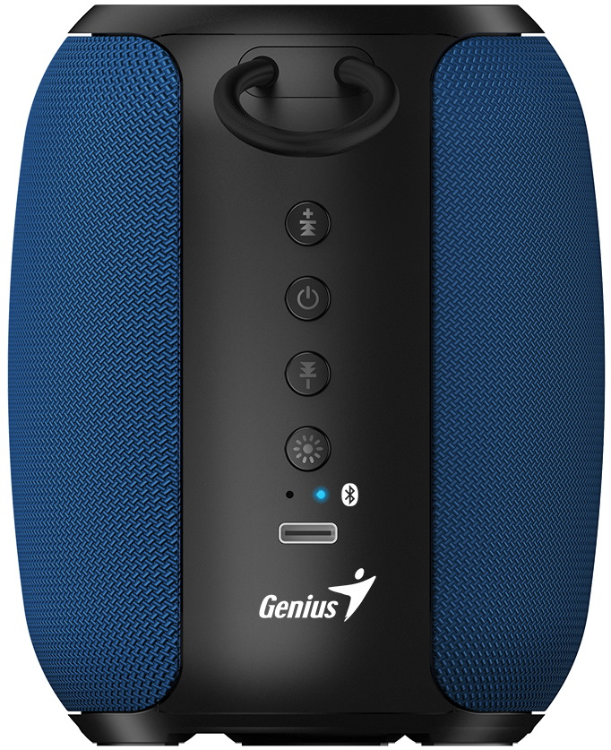 GENIUS repro SP-915BT Blue/ Bluetooth 5.3/ 5W/ mikrofon/ Copilot AI komunikace/ USB-C nabíjení/ černomodré