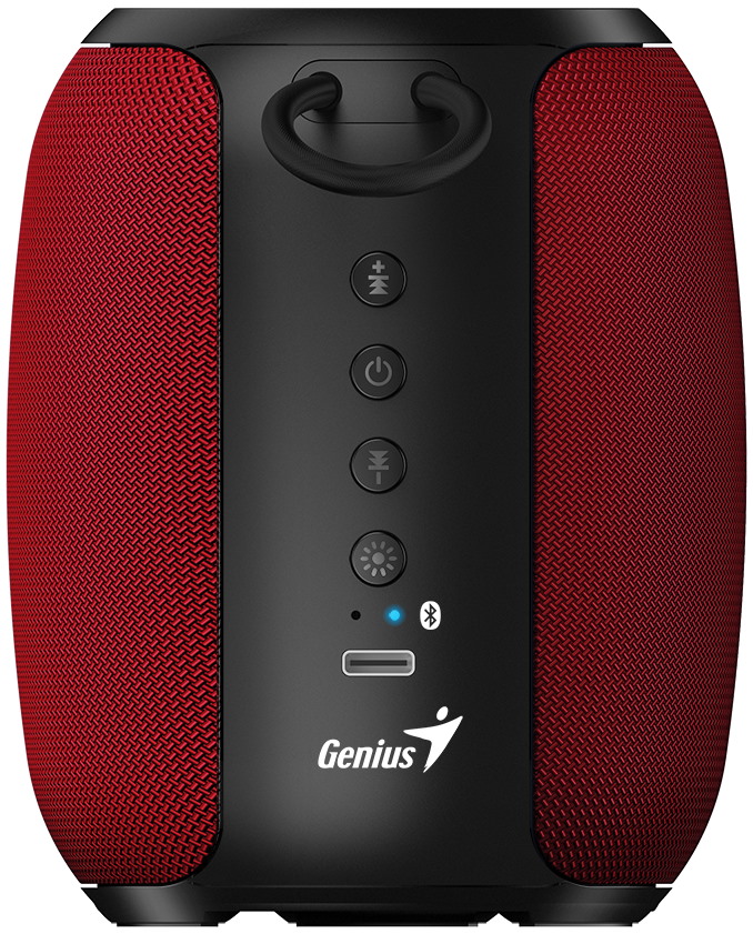 GENIUS repro SP-915BT Red/ Bluetooth 5.3/ 5W/ mikrofon/ Copilot AI komunikace/ USB-C nabíjení/ černočervené