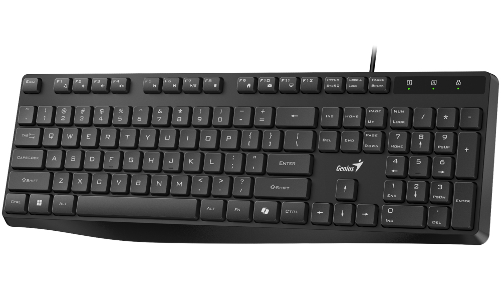 GENIUS KB-117S/ Drátová/ tichá/ Copilot/ USB/ černá/ CZ+SK layout
