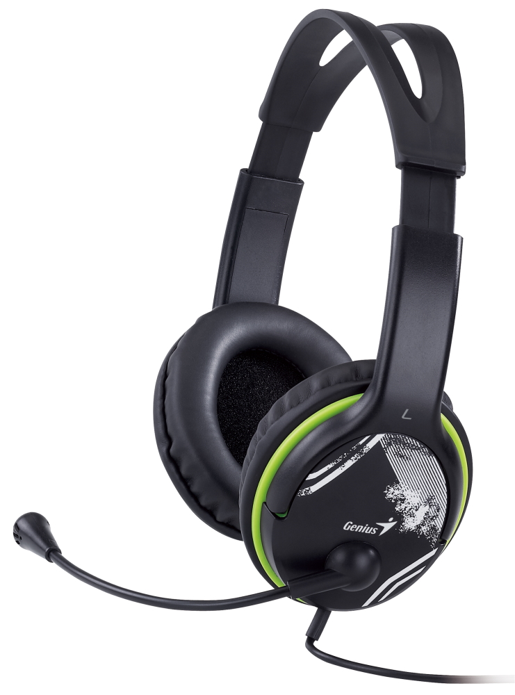 GENIUS headset HS-400A, 2x 3,5 jack, redukce na single jack