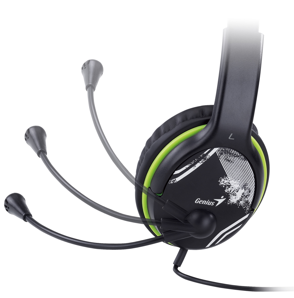 GENIUS headset HS-400A, 2x 3,5 jack, redukce na single jack