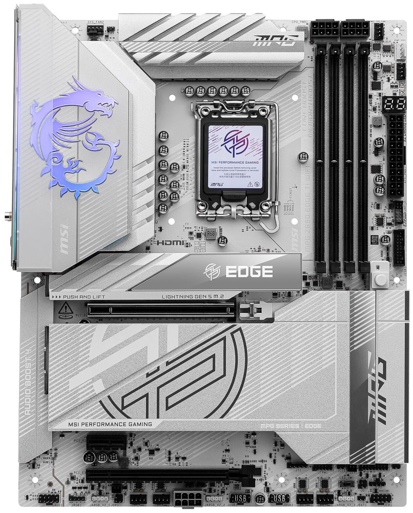 MSI MPG Z890 EDGE TI WIFI / Intel Z890 / LGA1851 / 4x DDR5 / M.2 / USB-C / HDMI / WiFi / ATX