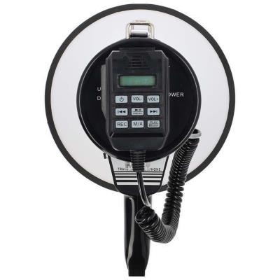 NEDIS megafon/ BT/ rozsah 1500m/ hlasitost 120dB/ odnímatelný mikrofon/ vestavěná siréna/ ramenní popruh/ černo-bílý