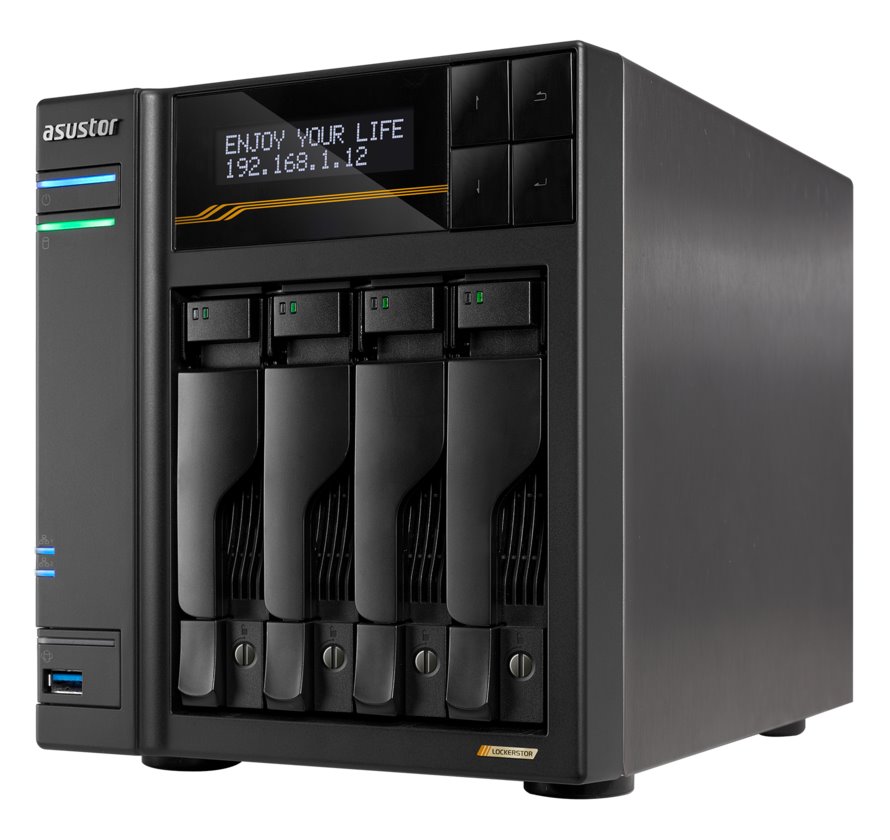 Asustor Lockerstor 4 Gen3 AS6804T   4x 2,5"/3,5" SATA III/ 16GB RAM/ Dual 10GbE/ 4x M.2 SSD