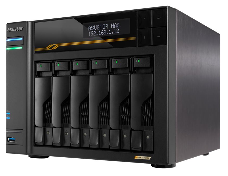Asustor Lockerstor 6 Gen3 AS6806T   6x 2,5"/3,5" SATA III/ 16GB RAM/ Dual 10GbE Ports/ Dual 5GbE Ports/ 4x M.2 SSD