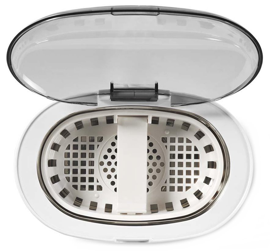 NEDIS ultrazvuková čistička šperků/ 1,8 L/ síťové napájení/ 220-240 V AC 50/60 Hz/ bílá (plast)