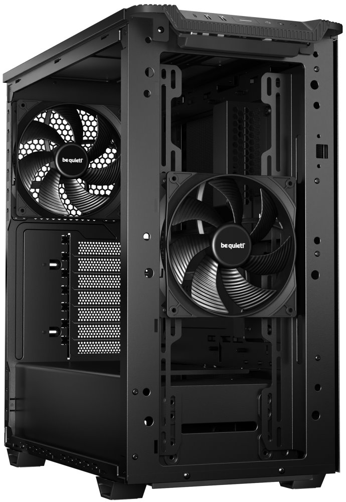 Be quiet! skříň PURE BASE 501 Airflow Window / ATX / 2x140mm fan / USB-C / perforovaný přední panel / tvrzené sklo černá