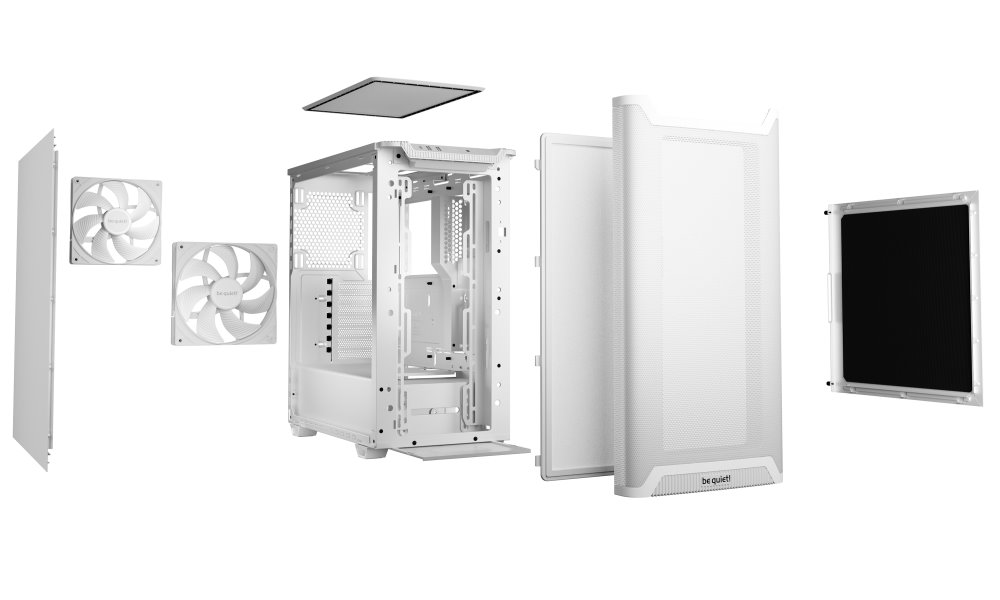 Be quiet! skříň PURE BASE 501 Airflow / ATX / 2x140mm fan / USB-C / perforovaný přední panel / bílá
