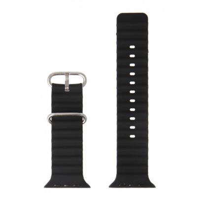 Swissten řemínek pro apple watch silikonový - marine straps 42 / 44 / 45 / 49 mm černý