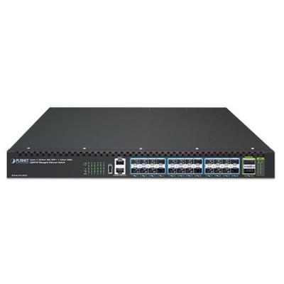 Planet XGS-6350-24X2C L3 switch, 24x10G SFP+, 2x100Gb QSFP28, QoS, 2x power-in