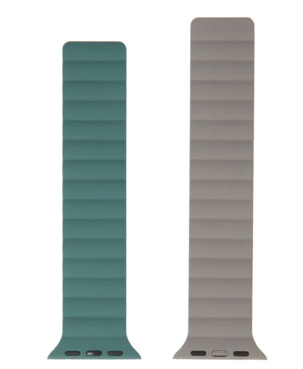 Swissten řemínek pro apple watch silikonový - magnetic 38 / 40 / 41 mm zeleno/šedý