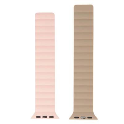 Swissten řemínek pro apple watch silikonový - magnetic 38 / 40 / 41 mm růžovo/cappuccino