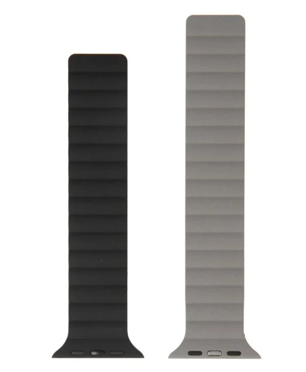 Swissten řemínek pro apple watch silikonový - magnetic 42 / 44 / 45 / 49 mm černo/šedý