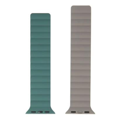 Swissten řemínek pro apple watch silikonový - magnetic 42 / 44 / 45 / 49 mm zeleno/šedý