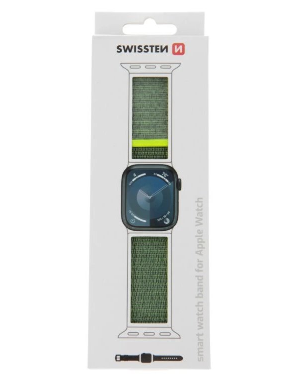 Swissten řemínek pro apple watch nylonový 38 / 40 / 41 mm zářivě zelený