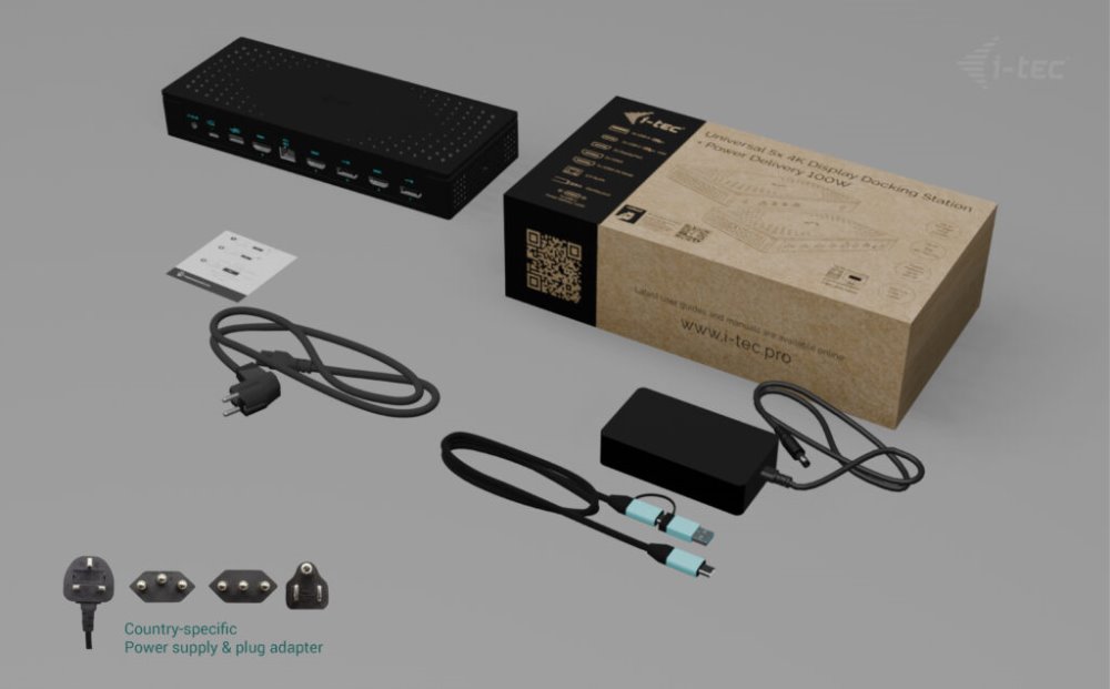 i-tec dokovací stanice Universal 5x 4K Display Docking Station, Power Delivery 100W