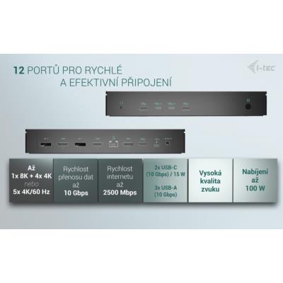 i-tec dokovací stanice Universal 5x 4K Display Docking Station, Power Delivery 100W