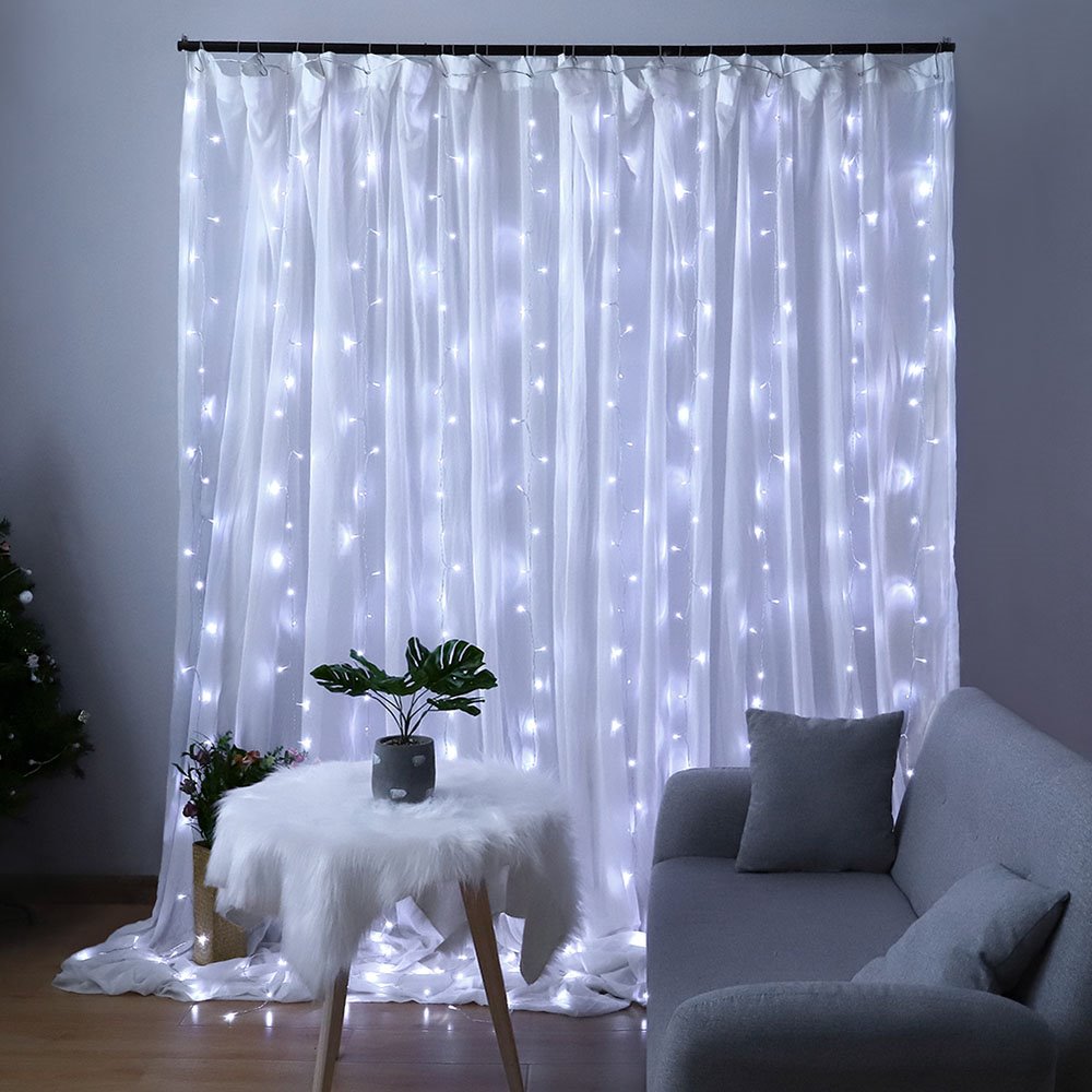 POŠKOZENÝ OBAL - COLORWAY LED girlanda/ vnitřní / 300 LED / délka 3 x 3m / studená bílá/ AC 220V