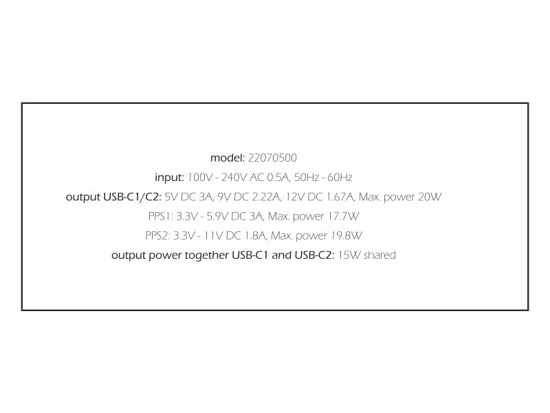 Swissten síťový adaptér gan 2x usb-c 20w power delivery černý