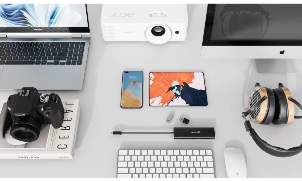 Swissten usb-c hub 8-in-1 (usb-c 100w, hdmi 4k, lan rj45, 2x usb-a, 1x usb-c 5gbps, sd, micro sd) aluminium