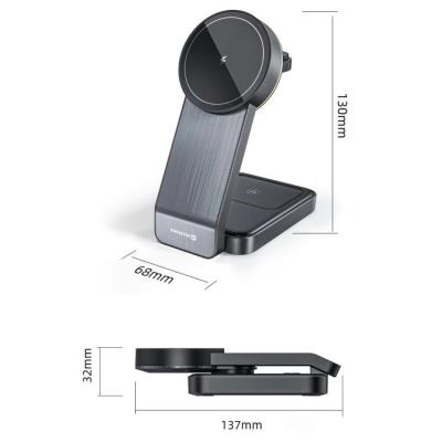 Swissten skládací bezdrátová nabíječka magfold 3v1 25w černá (kompatibilní s magsafe)