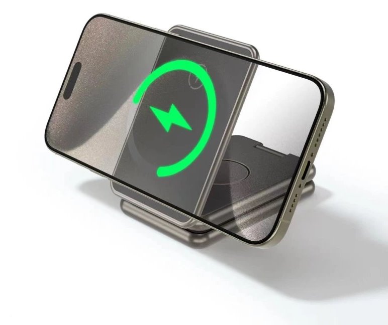 Swissten bezdrátová hliníková nabíječka al1 šedá (kompatibilní s magsafe)