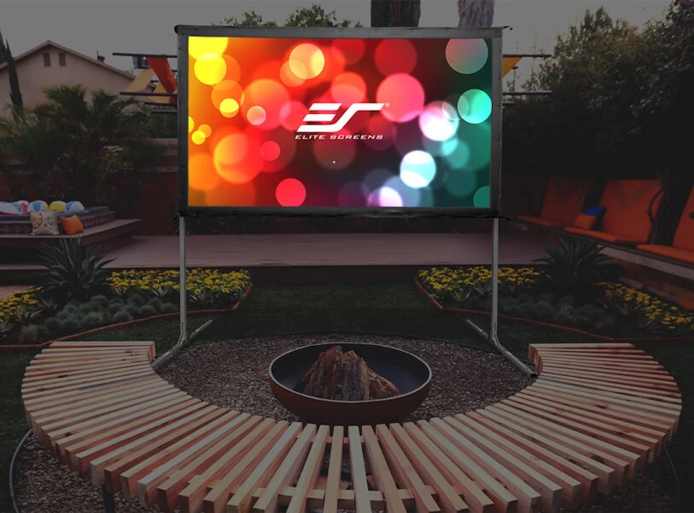 ELITE SCREENS plátno mobilní outdoor stativ 100" (254cm)/ 16:9/ 124,5×221,5cm/ hliníkový/ přední a zadní projekce