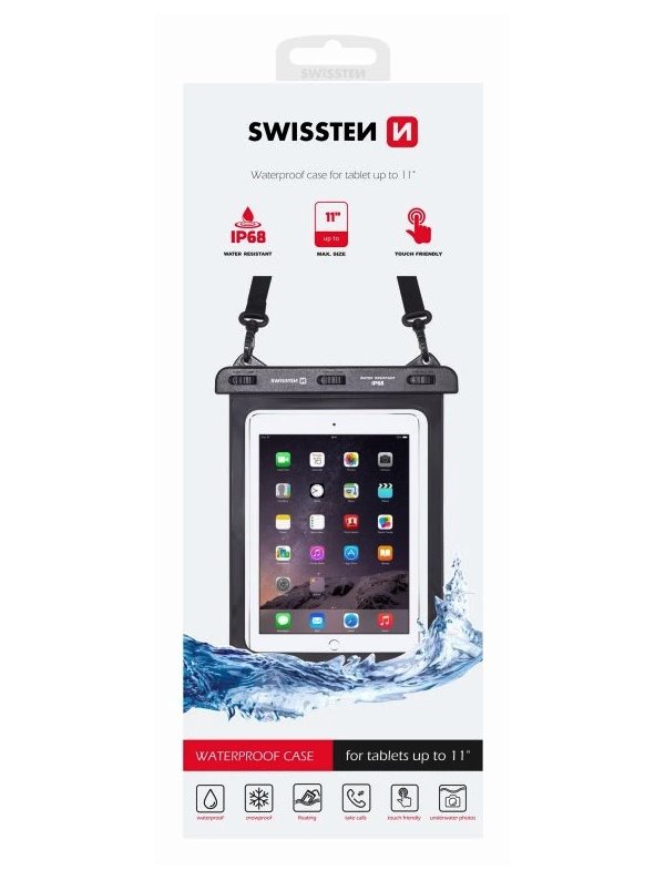 Swissten vodotěsné pouzdro pro tablet 11" černé
