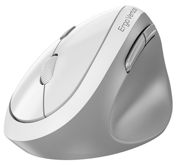GENIUS Ergo 8350S White Grey/ vertikální/ 2400 dpi/ bezdrátová 2,4GHz+BT 5.3/ 6tlačítek/ Copilot/ tichá/ bílošedá