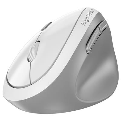 GENIUS Ergo 8350S White Grey/ vertikální/ 2400 dpi/ bezdrátová 2,4GHz+BT 5.3/ 6tlačítek/ Copilot/ tichá/ bílošedá