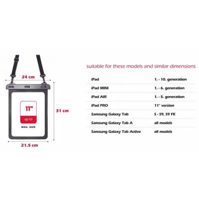 Swissten vodotěsné pouzdro pro tablet 11" černé