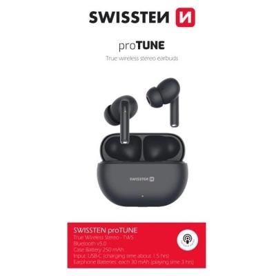 Swissten bluetooth tws sluchátka pro tune černá