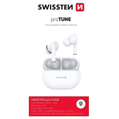 Swissten bluetooth tws sluchátka pro tune bílá
