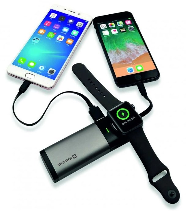 SWISSTEN 2in1 APPLE WATCH MFi POWER BANK 6700 mAh