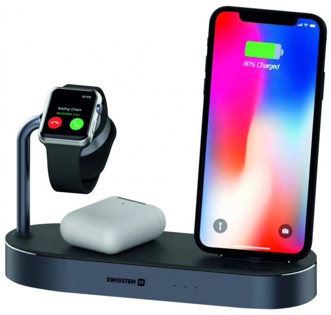Swissten bezdrátová nabíječka 4v1 mfi (kompatibilní s magsafe)