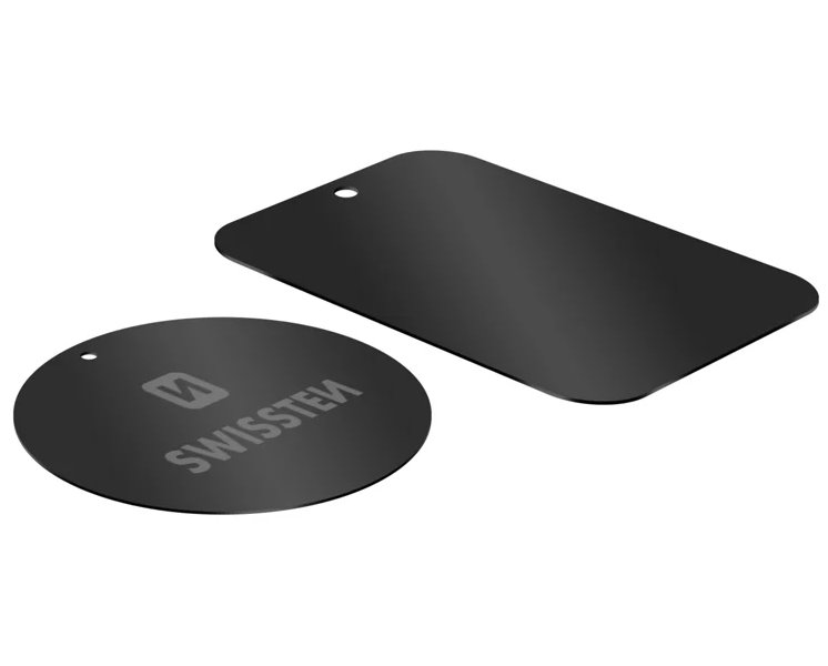 Swissten set kovový lepící štítek a podložka k magnetickým držákům do auta (retail pack)