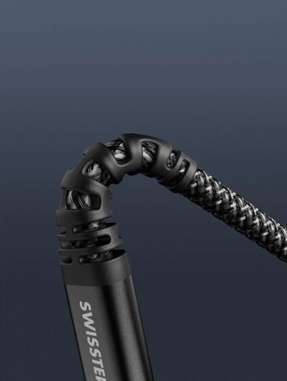 Swissten datový kabel kevlar usb-c / lightning 1,5 m antracit
