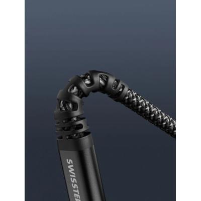 Swissten datový kabel kevlar usb-c / lightning 1,5 m antracit