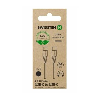Swissten datový kabelusb-c/usb-c černý 1,2m  (eco balení)