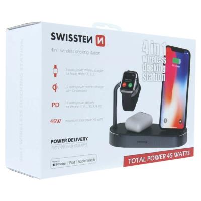 Swissten bezdrátová nabíječka 4v1 mfi (kompatibilní s magsafe)