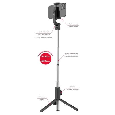 Swissten bluetooth selfie stick aluminum tripod pro